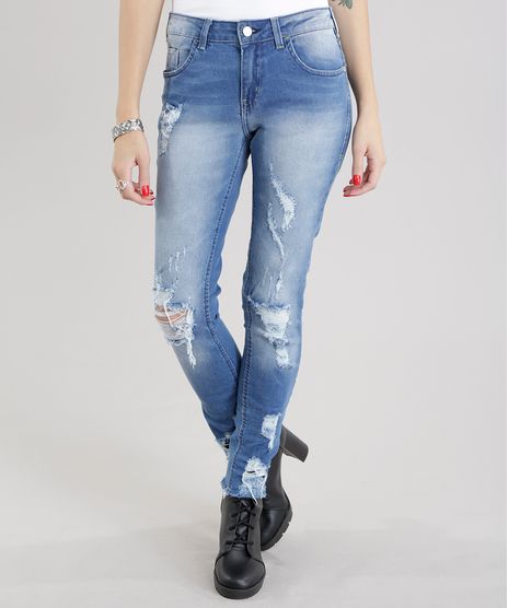 Calca-Jeans-Skinny-em-Algodao---Sustentavel-Azul-Medio-8674534-Azul_Medio_1