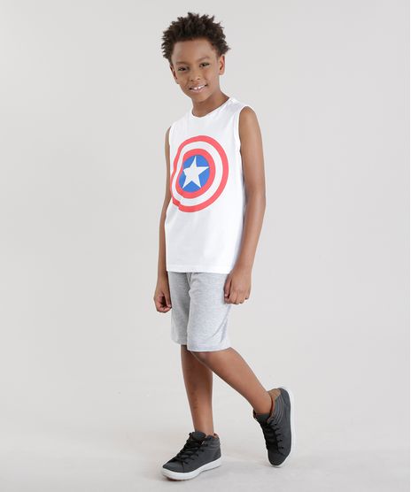 Conjunto-Capitao-America-de-Regata-Branca---Bermuda-em-Moletom-Cinza-Mescla-8661060-Cinza_Mescla_1
