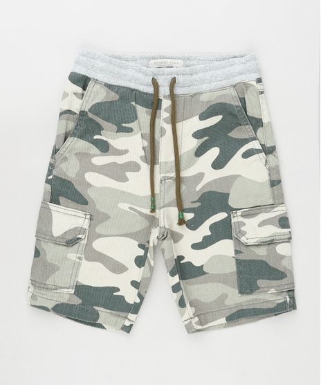Bermuda-de-Sarja-Infantil-Estampada-Camuflada-com-Bolso-Cinza-Mescla-Escuro-9884061-Cinza_Mescla_Escuro_1