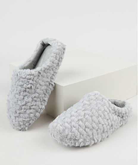 Pantufa-de-Pelucia-Feminina-Texturizada-Cinza-9860463-Cinza_1