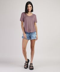 Blusa-Feminina-Basica-Estampada-de-Poa-Manga-Curta-Decote-V-Rose-9580453-Rose_1_3
