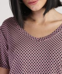 Blusa-Feminina-Basica-Estampada-de-Poa-Manga-Curta-Decote-V-Rose-9580453-Rose_1_4