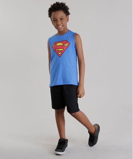 Conjunto-Super-Homem-de-Regata-Azul---Bermuda-em-Moletom-Preta-8484311-Preto_1