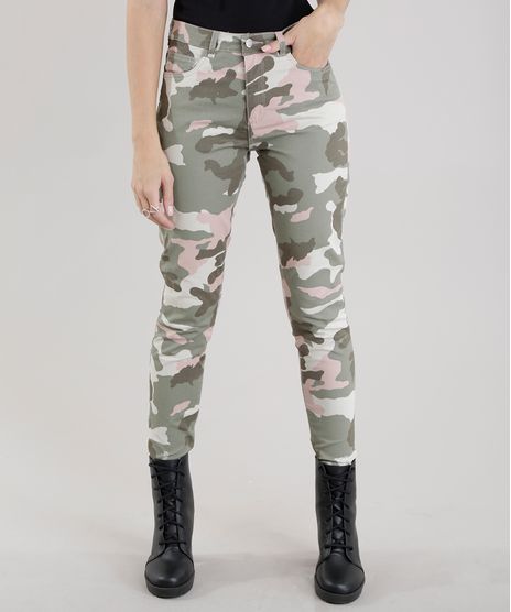 calça camuflada feminina c&a