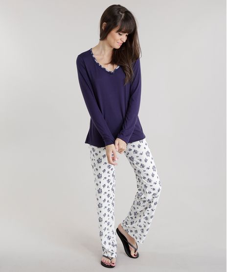Pijama-Estampado-Floral-Azul-Marinho-8592000-Azul_Marinho_1