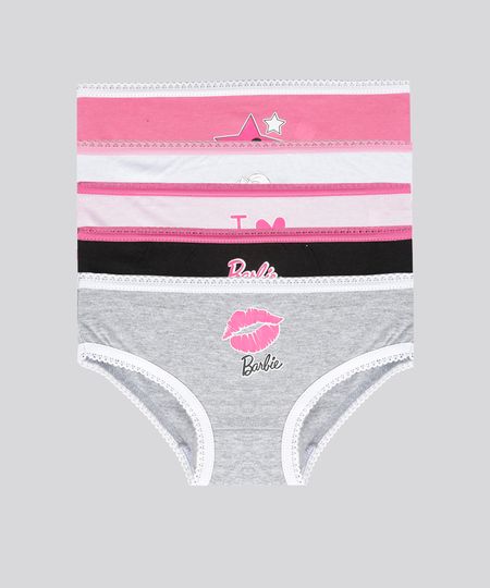 Kit-de-5-Calcinhas-Barbie-Multicor-8682846-Multicor_1 Kit-de-5-Calcinhas-Barbie-Multicor-8682846-Multicor_1