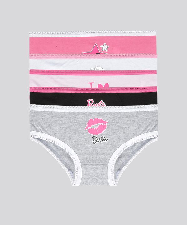 Kit de 5 Calcinhas Barbie Multicor 8