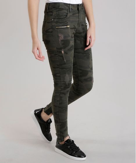 calça camuflada de menina