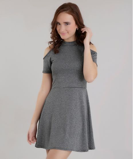 Vestido-Open-Shoulder-Listrado-Cinza-Mescla-8646189-Cinza_Mescla_1