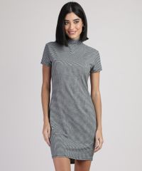 Vestido-Feminino-Curto-Xadrez-Manga-Curta-Gola-Alta-Preto-9941715-Preto_1