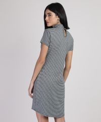 Vestido-Feminino-Curto-Xadrez-Manga-Curta-Gola-Alta-Preto-9941715-Preto_2
