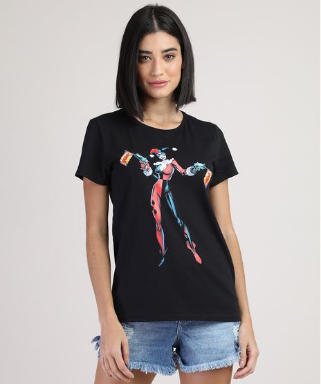 Blusa-Feminina-Arlequina-Manga-Curta-Decote-Redondo-Preta-9942652-Preto_1