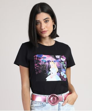Blusa-Feminina-Alice-no-Pais-das-Maravilhas-Manga-Curta-Decote-Redondo-Preta-9942638-Preto_1