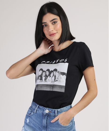 Blusa-Feminina-Friends-Manga-Curta-Decote-Redondo-Preta-9942036-Preto_1