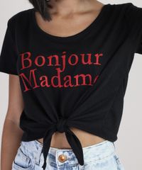 Blusa-Feminina-Cropped-com-No-Bonjour-Manga-Curta-Decote-Redondo-Preta-9910110-Preto_4