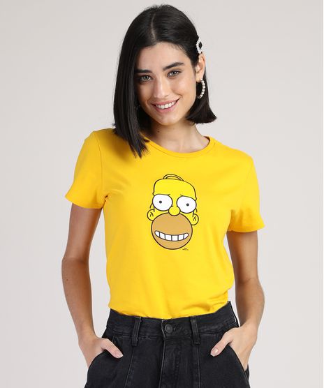 Blusa-Feminina-Os-Simpsons-Manga-Curta-Decote-Redondo-Amarela-9942643-Amarelo_1
