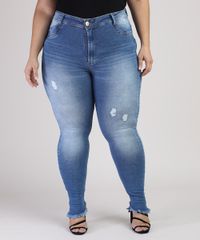 Calca-Jeans-Feminina-Plus-Size-Sawary-Super-Skinny-Cintura-Alta-com-Rasgos-Azul-Medio-9949268-Azul_Medio_1
