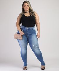 Calca-Jeans-Feminina-Plus-Size-Sawary-Super-Skinny-Cintura-Alta-com-Rasgos-Azul-Medio-9949268-Azul_Medio_3