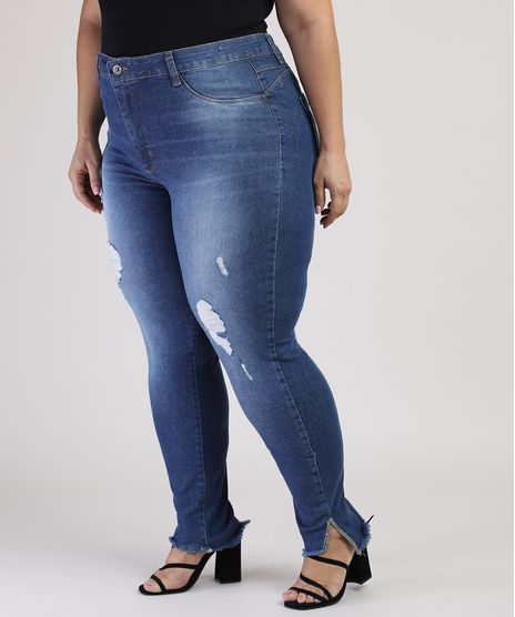 Calca-Jeans-Feminina-Plus-Size-Sawary-Super-Skinny-Push-Up-Cintura-Alta-Destroyed-Azul-Escuro-9941570-Azul_Escuro_1