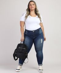 Calca-Jeans-Feminina-Plus-Size-Sawary-Super-Skinny-Cintura-Alta-com-Rasgos-Azul-Escuro-9949267-Azul_Escuro_3