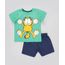 Conjunto-Garfield-de-Camiseta-Verde---Bermuda-em-Moletom-Azul-Marinho-8676764-Azul_Marinho_1
