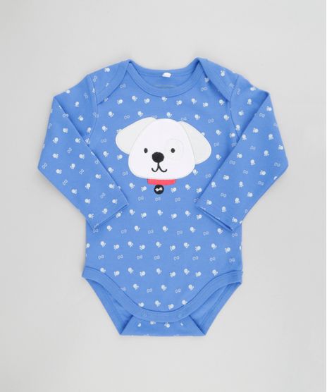Body-Estampado-Cachorro-em-Algodao---Sustentavel-Azul-8580273-Azul_1