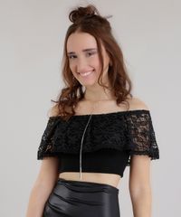 Blusa-Cropped-Ombro-a-Ombro-com-Renda-Preta-8640973-Preto_1