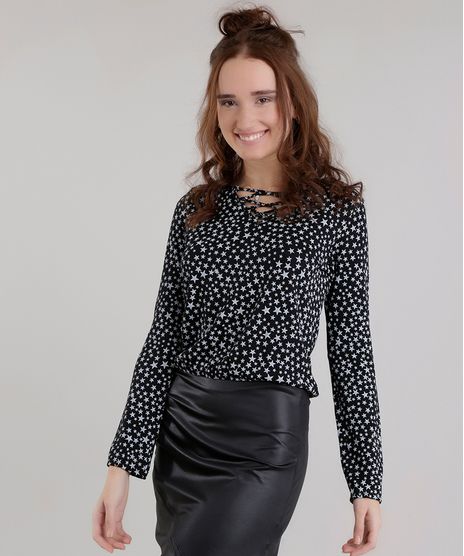 Blusa-Estampada-de-Estrelas-Preta-8646861-Preto_1
