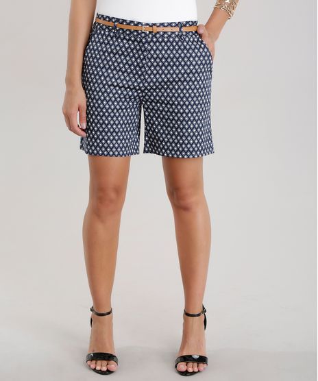 Short-Estampado-Geometrico-com-Cinto-em-Algodao---Sustentavel-Azul-Marinho-8598806-Azul_Marinho_1