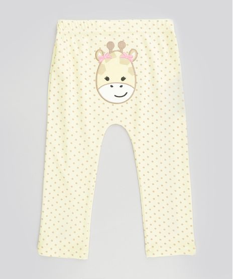 Calca-Estampada-Girafa-em-Algodao---Sustentavel-Amarela-8499421-Amarelo_1