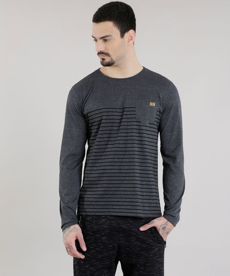 Camiseta-com-Estampa-de-Listras-Cinza-Mescla-Escuro-8581855-Cinza_Mescla_Escuro_1