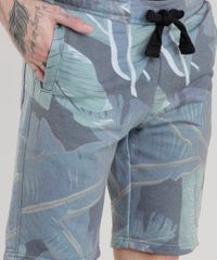 Bermuda-Relaxed-em-Moletom-Estampada-de-Folhagens-Verde-8678375-Verde_4