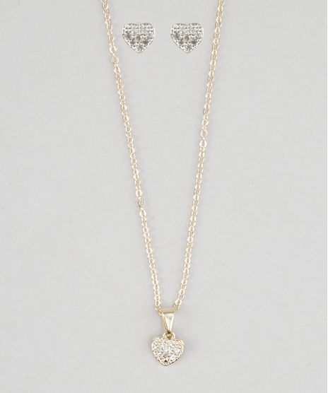 Kit-de-Colar-com-Pingente---Brinco-com-Strass-Dourado-8673782-Dourado_1