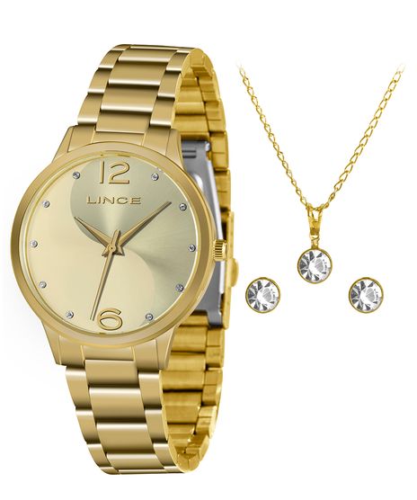 Kit-de-Relogio-Analogico-Lince-Feminino---Brinco---Colar---LRGH107L-KW40C2KX-Dourado-9884713-Dourado_1