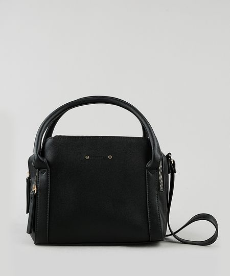 Bolsa-Feminina-Transversal-Pequena-com-Divisorias-e-Alca-de-Mao-Preta-9845462-Preto_1