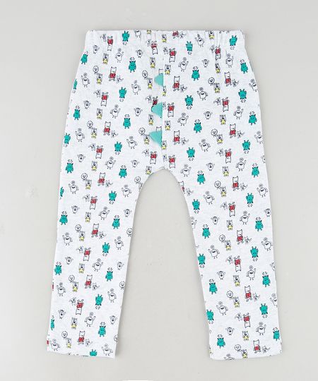 Calca-Infantil-com-Estampa-Interativa-de-Monstrinho-Cinza-Mescla-Claro-9849589-Cinza_Mescla_Claro_1