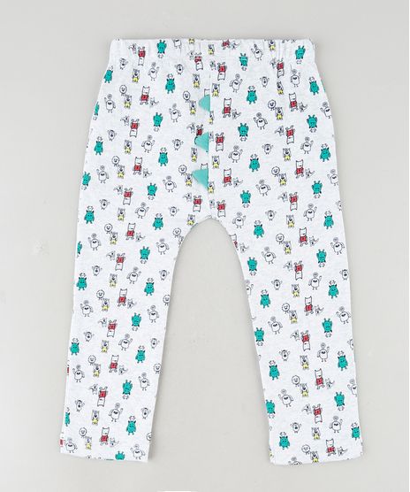 Calca-Infantil-com-Estampa-Interativa-de-Monstrinho-Cinza-Mescla-Claro-9849589-Cinza_Mescla_Claro_1