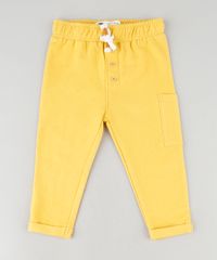 Calca-de-Moletom-Infantil-Cargo-Amarela-9851540-Amarelo_1