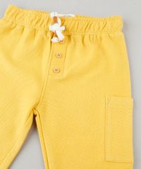 Calca-de-Moletom-Infantil-Cargo-Amarela-9851540-Amarelo_4