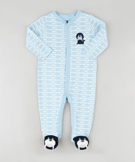Macacao-Infantil-Leao-Marinho-Estampado-de-Espinha-de-Peixe-com-Pezinho-Manga-Longa-Azul-Claro-9850051-Azul_Claro_1