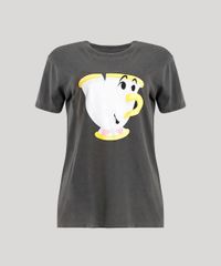 T-Shirt-Feminina-Mindset-Zip-A-Bela-e-a-Fera-Manga-Curta-Decote-Redondo-Chumbo-9946731-Chumbo_5
