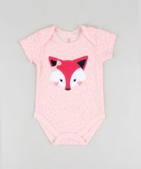 Body-Infantil-com-Patch-de-Raposa-Estampado-de-Folhagem-Manga-Curta--Rosa-9677743-Rosa_1