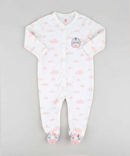 Macacao-Infantil-com-Patch-de-Hipopotamo-Estampado-de-Nuvens-Manga-Longa-Off-White-9679744-Off_White_1
