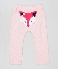 Calca-Infantil-Raposinha-Estampada-de-Folhagem-Rosa-Claro-9677744-Rosa_Claro_1