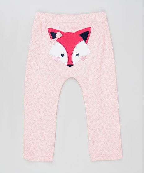 Calca-Infantil-Raposinha-Estampada-de-Folhagem-Rosa-Claro-9677744-Rosa_Claro_1