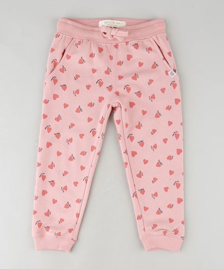 Calca-Infantil-Basica-Estampada-de-Coracoes-em-Moletom-Felpado-com-Bolsos-Rosa-9794860-Rosa_1