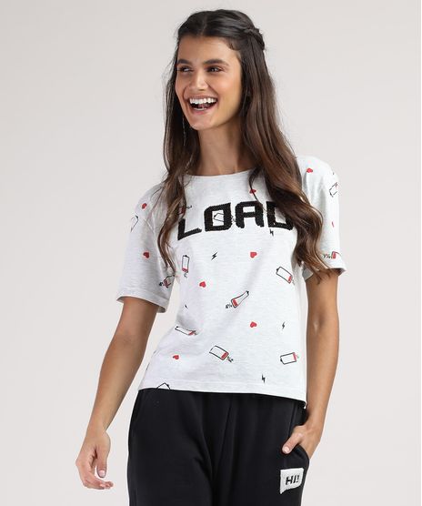 Blusa-Infantil-Estampada-de-Baterias-com-Paetes-Dupla-Face-Manga-Curta-Cinza-Mescla-Claro-9883639-Cinza_Mescla_Claro_1
