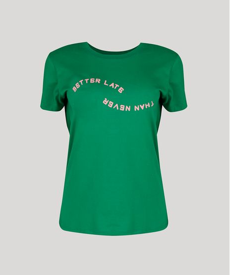 T-Shirt-Feminina-Mindset--Better-Late-Than-Never--Manga-Curta-Decote-Redondo-Verde-9947256-Verde_1