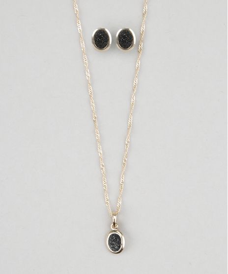 Kit-de-Colar-com-Pingente---Brinco-com-Strass-Dourado-8673764-Dourado_1