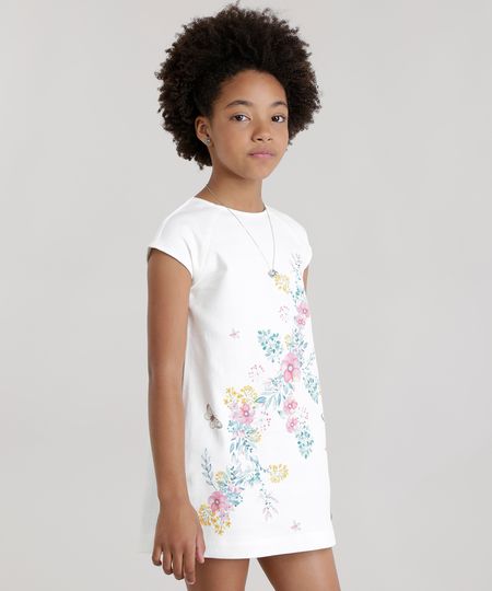 Vestido-em-Piquet-com-Estampa-Floral-em-Algodao---Sustentavel-Off-White-8582377-Off_White_1